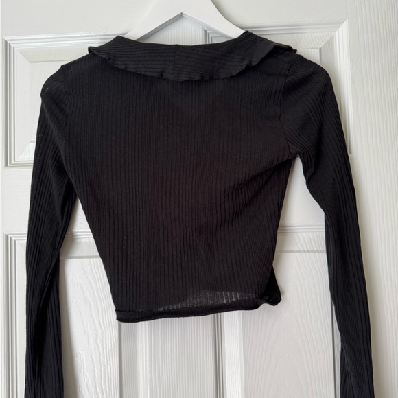 Madewell Variegated Rib V-Neck Polo Shirt - Picture 3 of 4